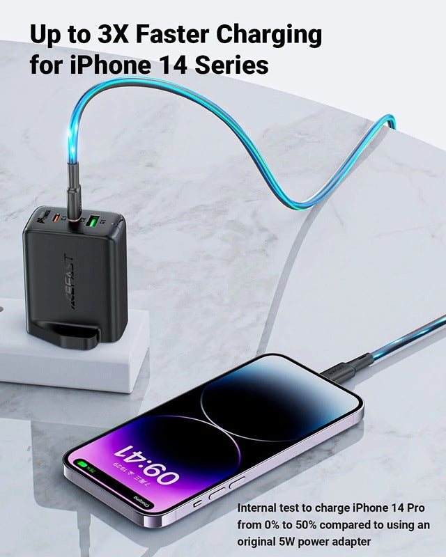 Shop and buy ACEFAST A44 PD 65W GaN USB-C & USB-A 3-Ports Charger Fast charging 3 devices at the same time| Casefactorie® online with great deals and sales prices with fast and safe shipping. Casefactorie is the largest Singapore official authorised retailer for the largest collection of mobile premium accessories.