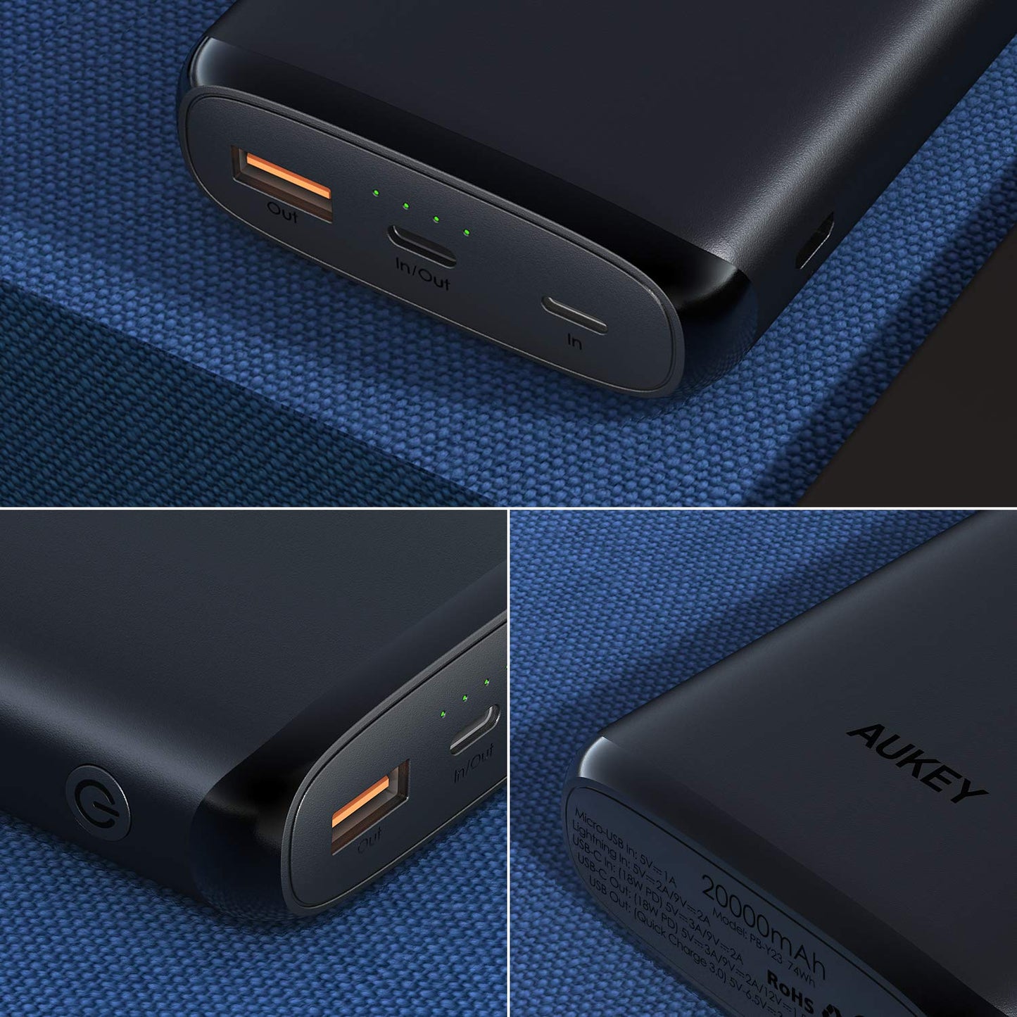 Shop and buy Aukey PB-Y23 20000mAh 18W USB-C Portable External Battery Power Bank with Quick Charge 3.0 & Power Delivery| Casefactorie® online with great deals and sales prices with fast and safe shipping. Casefactorie is the largest Singapore official authorised retailer for the largest collection of mobile premium accessories.