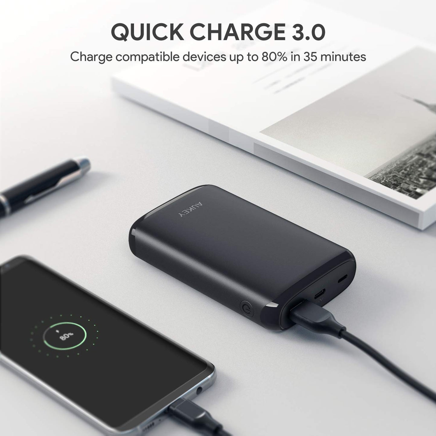 Shop and buy Aukey PB-Y22 10000mAh 18W USB-C Portable External Battery Power Bank with Quick Charge 3.0 & Power Delivery| Casefactorie® online with great deals and sales prices with fast and safe shipping. Casefactorie is the largest Singapore official authorised retailer for the largest collection of mobile premium accessories.