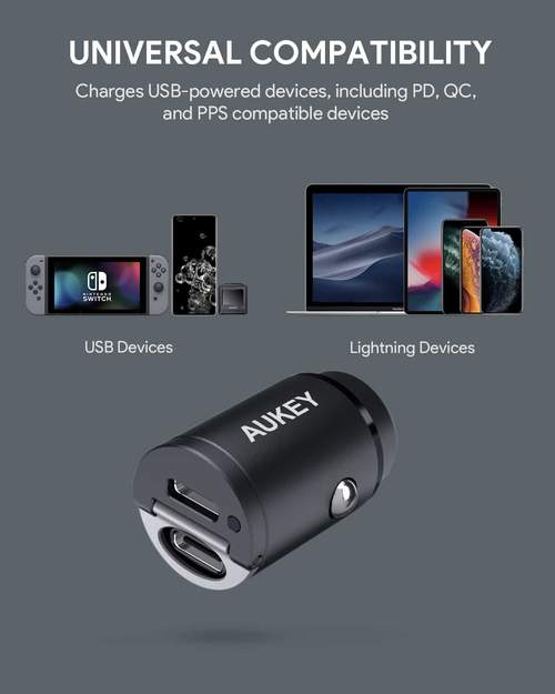 Shop and buy Aukey CC-A4 Nano Series Dual USB-C Car Charger with 30W Power Delivery & Quick Charge Fast Charging| Casefactorie® online with great deals and sales prices with fast and safe shipping. Casefactorie is the largest Singapore official authorised retailer for the largest collection of mobile premium accessories.