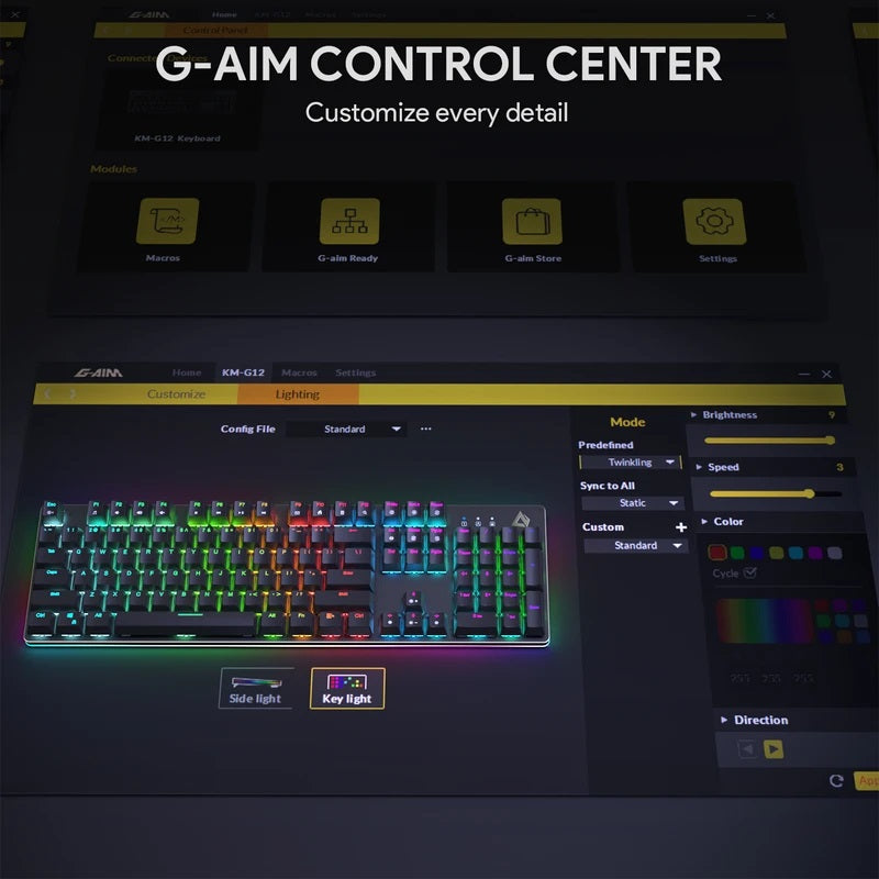 Shop and buy Aukey KM-G12 Gaming Mechanical Keyboard LED Backlit Customizable RGB Backlight Steel Body for PC Laptop | Casefactorie® online with great deals and sales prices with fast and safe shipping. Casefactorie is the largest Singapore official authorised retailer for the largest collection of mobile premium accessories.