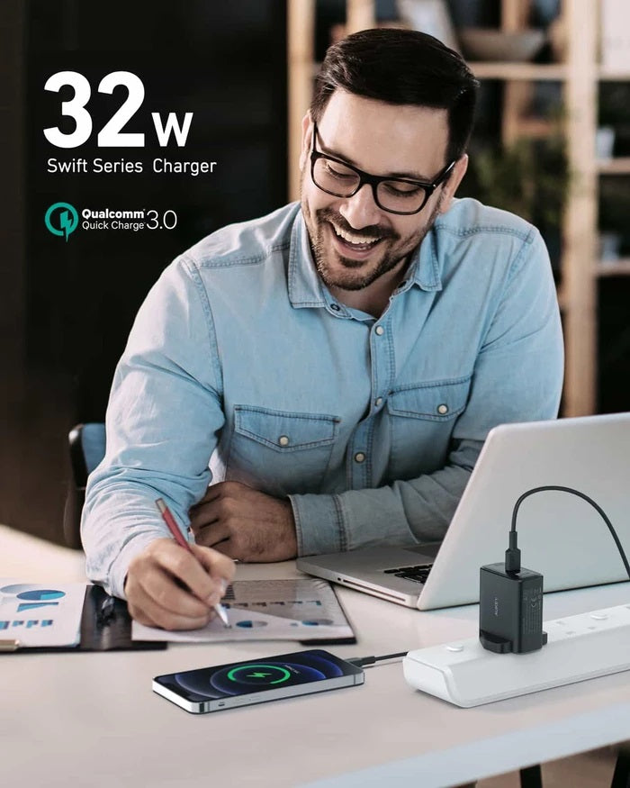 Shop and buy Aukey PA-F3S Swift Series 32W PD Dual USB-C & USB-A Wall Charger Power Delivery 2-Port| Casefactorie® online with great deals and sales prices with fast and safe shipping. Casefactorie is the largest Singapore official authorised retailer for the largest collection of mobile premium accessories.
