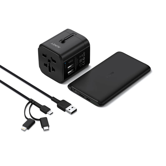 Where to buy the best-priced World Travel Kit (Adapter, PowerBank and Cable) in Singapore? Check out the Aukey TA-01 series cover here! More discounted accessories only at Casefactorie! 