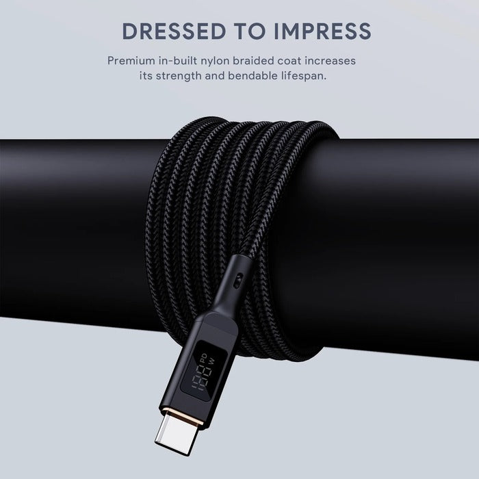 Shop and buy Aukey CB-MCC101 100W Nylon Braided USB C to C Cable with LCD Display 1M Charging & Data Transfer| Casefactorie® online with great deals and sales prices with fast and safe shipping. Casefactorie is the largest Singapore official authorised retailer for the largest collection of mobile premium accessories.