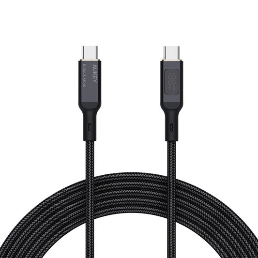 Shop and buy Aukey CB-MCC102 100W Nylon Braided USB C to C Cable with LCD Display 1.8M Charging & Data Transfer| Casefactorie® online with great deals and sales prices with fast and safe shipping. Casefactorie is the largest Singapore official authorised retailer for the largest collection of mobile premium accessories.