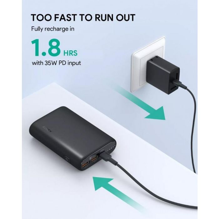 Shop and buy Aukey PB-Y40S Sprint Go 15000mAh 3-Port Power Bank with 35W PD Super Fast Charging Quick Charge 3.0| Casefactorie® online with great deals and sales prices with fast and safe shipping. Casefactorie is the largest Singapore official authorised retailer for the largest collection of mobile premium accessories.