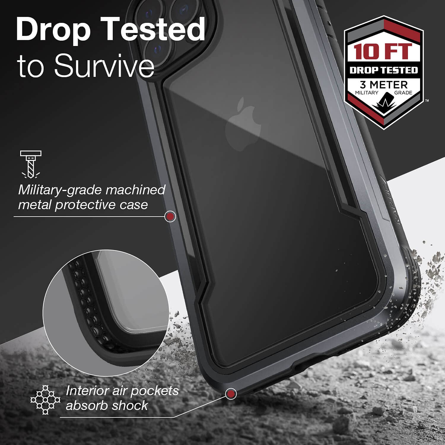 Shop and buy X-Doria Defense Raptic Shield Case iPhone 13 Pro Max (2021) Military Grade Drop Protection Metal Frame| Casefactorie® online with great deals and sales prices with fast and safe shipping. Casefactorie is the largest Singapore official authorised retailer for the largest collection of mobile premium accessories.