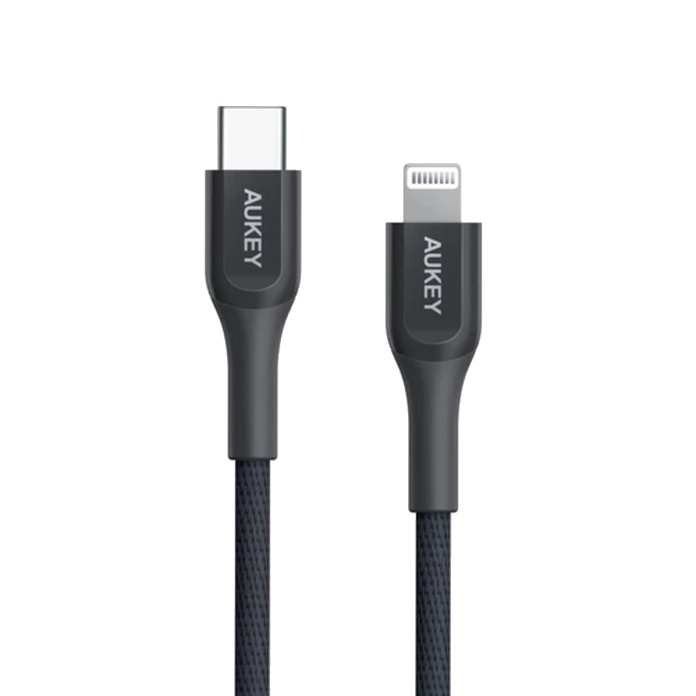 Shop and buy Aukey CB-AKL4 Kevlar Core USB Type-C to Lightning Cable with Power Delivery APPLE MFI CERTIFIED| Casefactorie® online with great deals and sales prices with fast and safe shipping. Casefactorie is the largest Singapore official authorised retailer for the largest collection of mobile premium accessories.