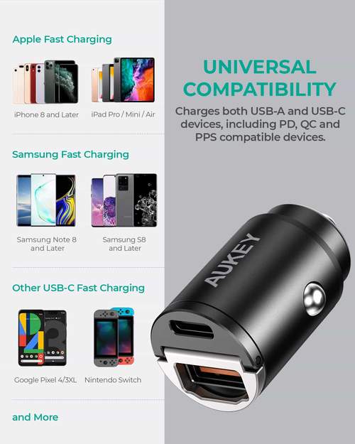 Shop and buy Aukey CC-A3 Nano Series Dual-Port Car Charger with 30W Power Delivery & Quick Charge Fast Charging| Casefactorie® online with great deals and sales prices with fast and safe shipping. Casefactorie is the largest Singapore official authorised retailer for the largest collection of mobile premium accessories.