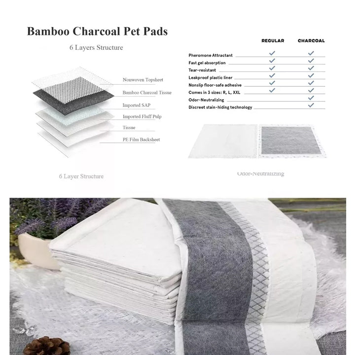 Shop and buy Charcoal Pee Pad for Dogs Cats Pet Diapers Bamboo Deodorant Dog Training Pee High water absorption| Casefactorie® online with great deals and sales prices with fast and safe shipping. Casefactorie is the largest Singapore official authorised retailer for the largest collection of household and pet care items.