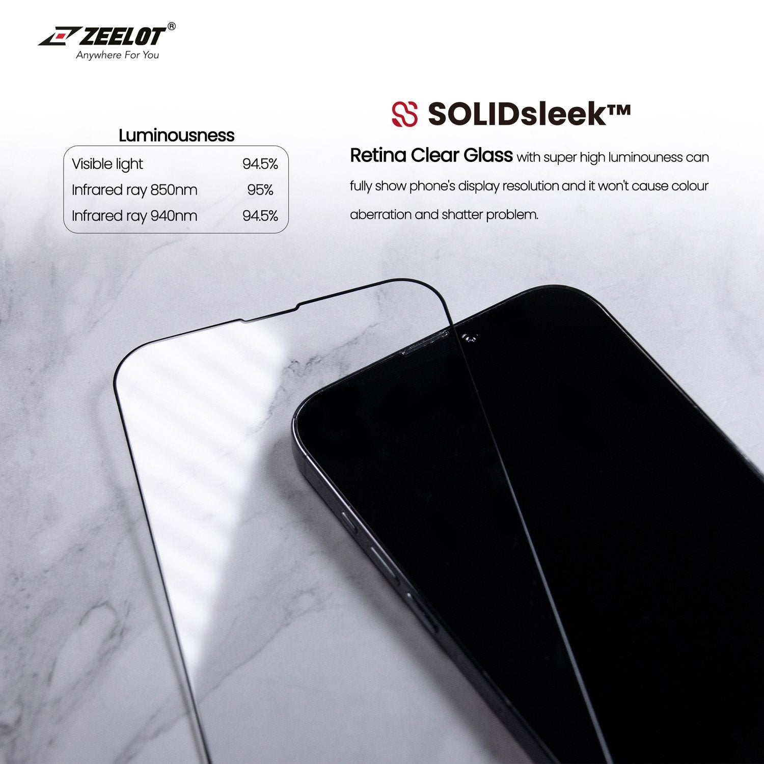 Shop and buy Zeelot SOLIDsleek Tempered Glass Screen Protector for iPhone 13 Pro Max (2021) anti-fingerprint| Casefactorie® online with great deals and sales prices with fast and safe shipping. Casefactorie is the largest Singapore official authorised retailer for the largest collection of mobile premium accessories.