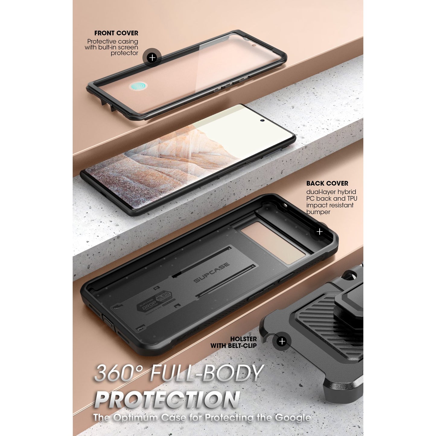 Shop and buy Supcase Unicorn Beetle UB Pro Rugged Holster 360 Case for Google Pixel 6 Pro (2021) with Kickstand| Casefactorie® online with great deals and sales prices with fast and safe shipping. Casefactorie is the largest Singapore official authorised retailer for the largest collection of mobile premium accessories.