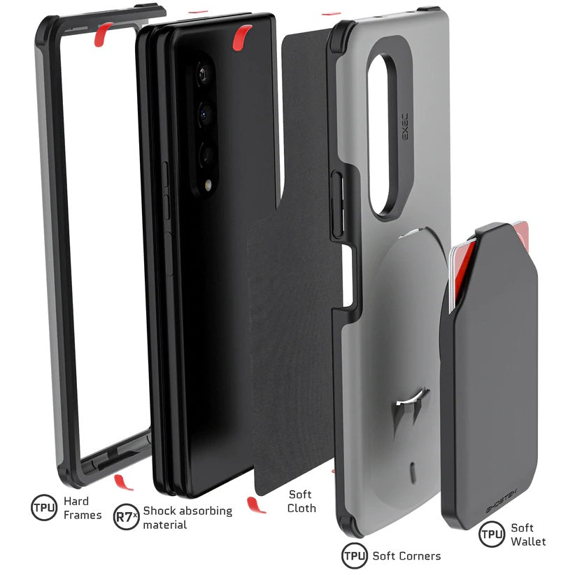 Shop and buy Ghostek Exec 5 Magnetic Wallet Cardholder Case for Samsung Galaxy Z Fold 3 5G (2021) Shockproof| Casefactorie® online with great deals and sales prices with fast and safe shipping. Casefactorie is the largest Singapore official authorised retailer for the largest collection of mobile premium accessories.