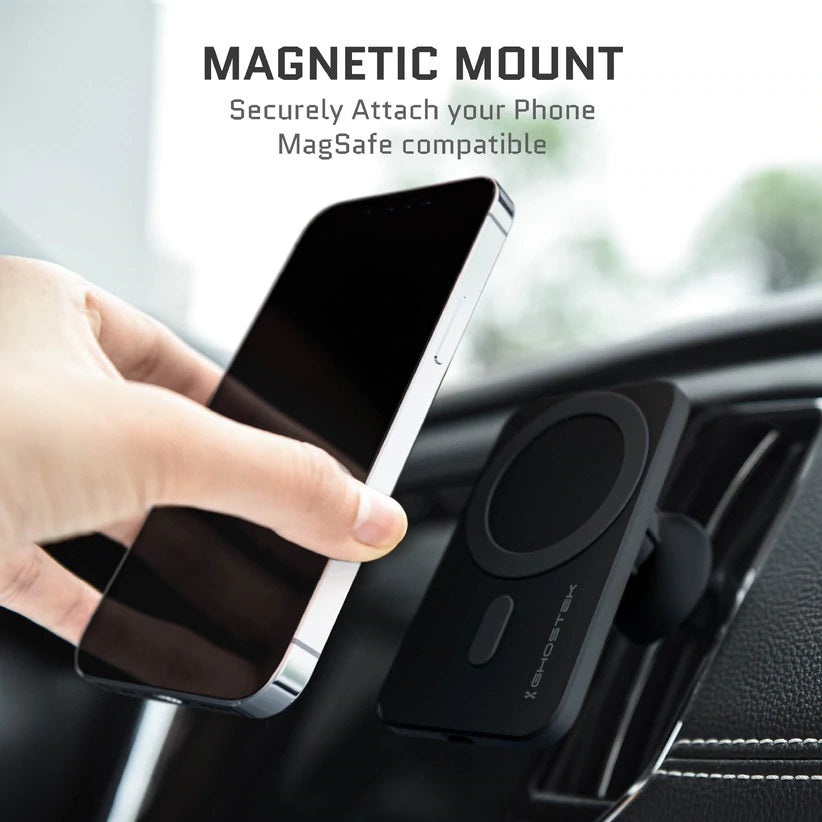Shop and buy Ghostek NRGmount 15W Fast Charging MagSafe Car Charging Mount Air Vent Dashboard Windscreen| Casefactorie® online with great deals and sales prices with fast and safe shipping. Casefactorie is the largest Singapore official authorised retailer for the largest collection of mobile premium accessories.