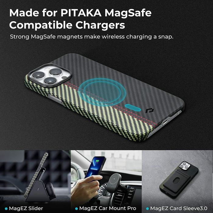 Shop and buy PITAKA Aramid Fiber Fusion Weaving MagEZ 2 Case for iPhone 13 Pro (2021) non-slip texture| Casefactorie® online with great deals and sales prices with fast and safe shipping. Casefactorie is the largest Singapore official authorised retailer for the largest collection of mobile premium accessories.