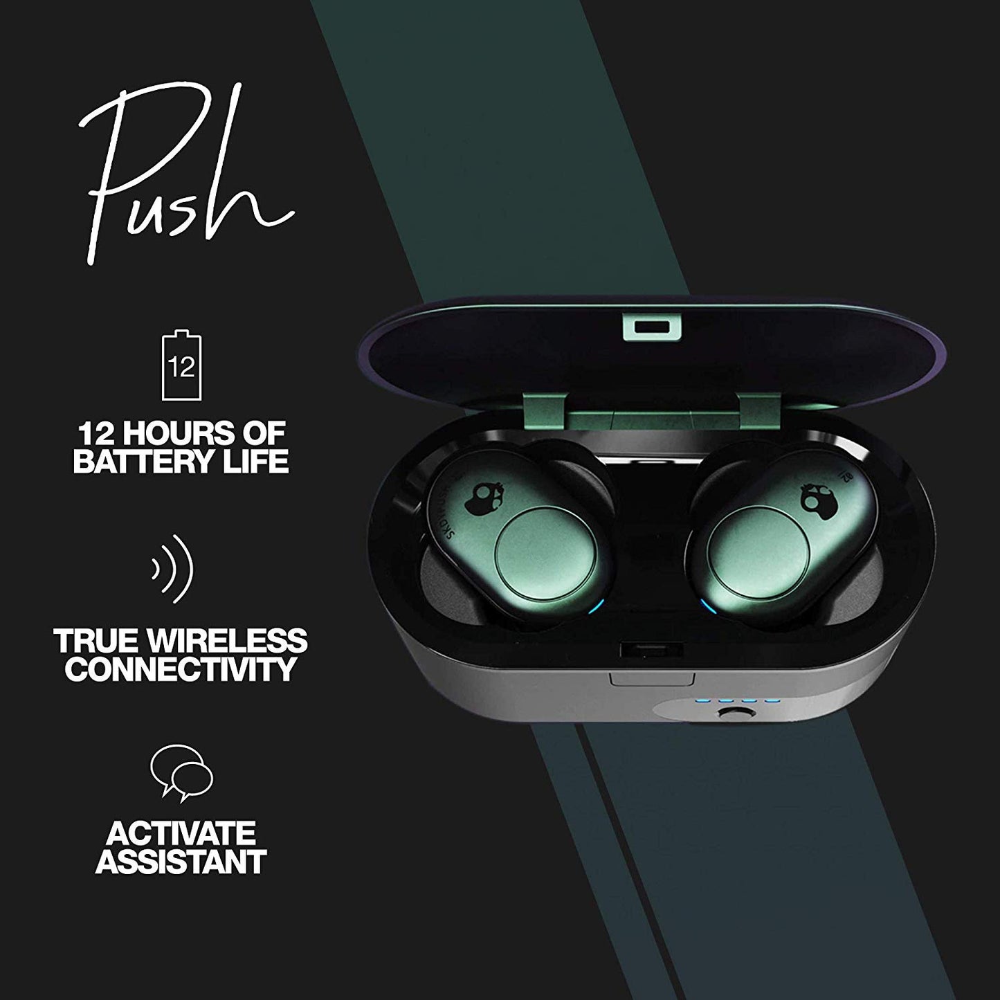 Skullcandy Push Bluetooth True Wireless Earbuds with Active Assistant