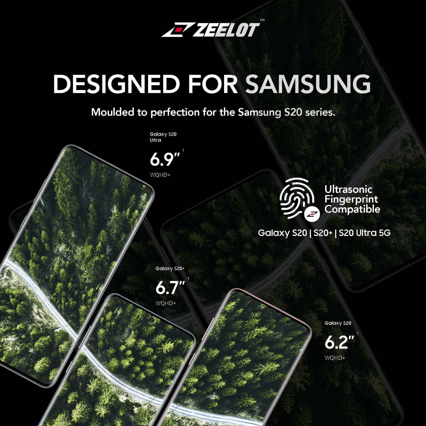 ZEELOT PureGlass 3D Anti-Glare Matte LOCA Tempered Glass Screen Protector for Samsung Galaxy S20 (2020)