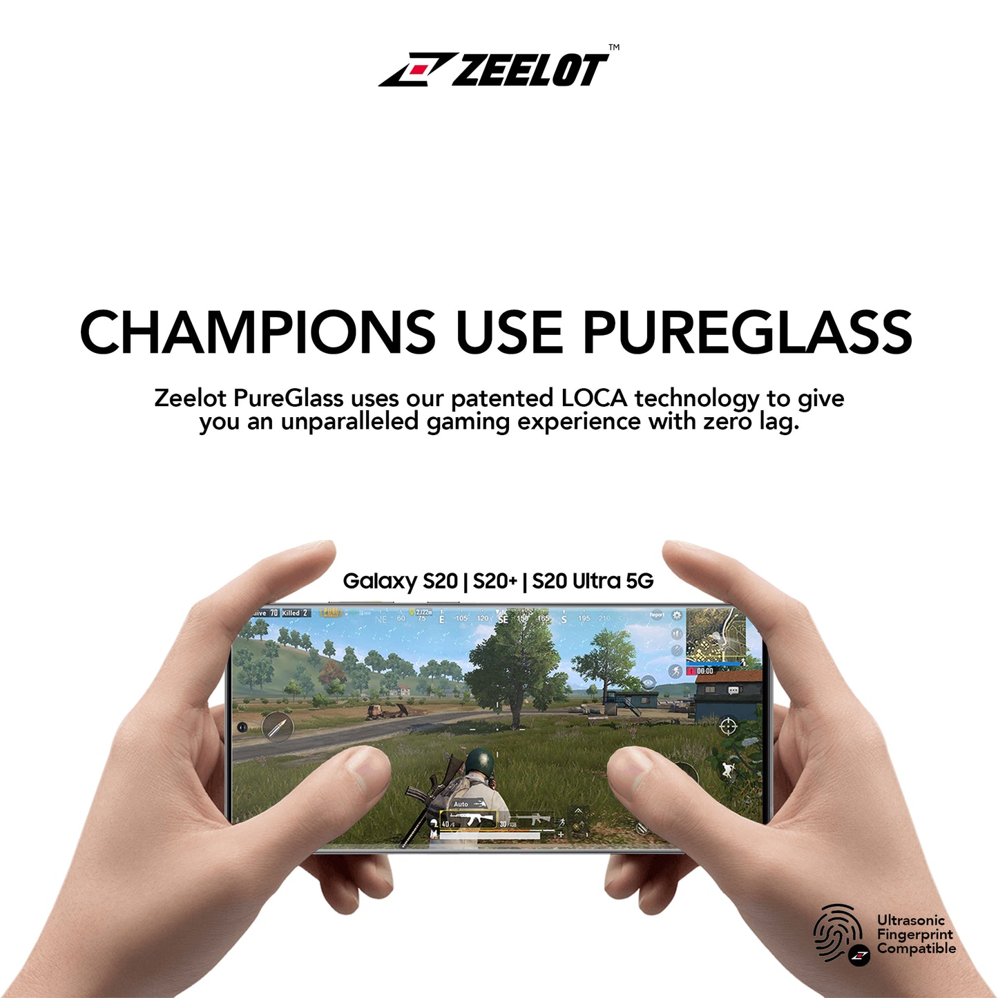 ZEELOT PureGlass 3D Clear LOCA Tempered Glass Screen Protector for Samsung Galaxy S20 (2020)