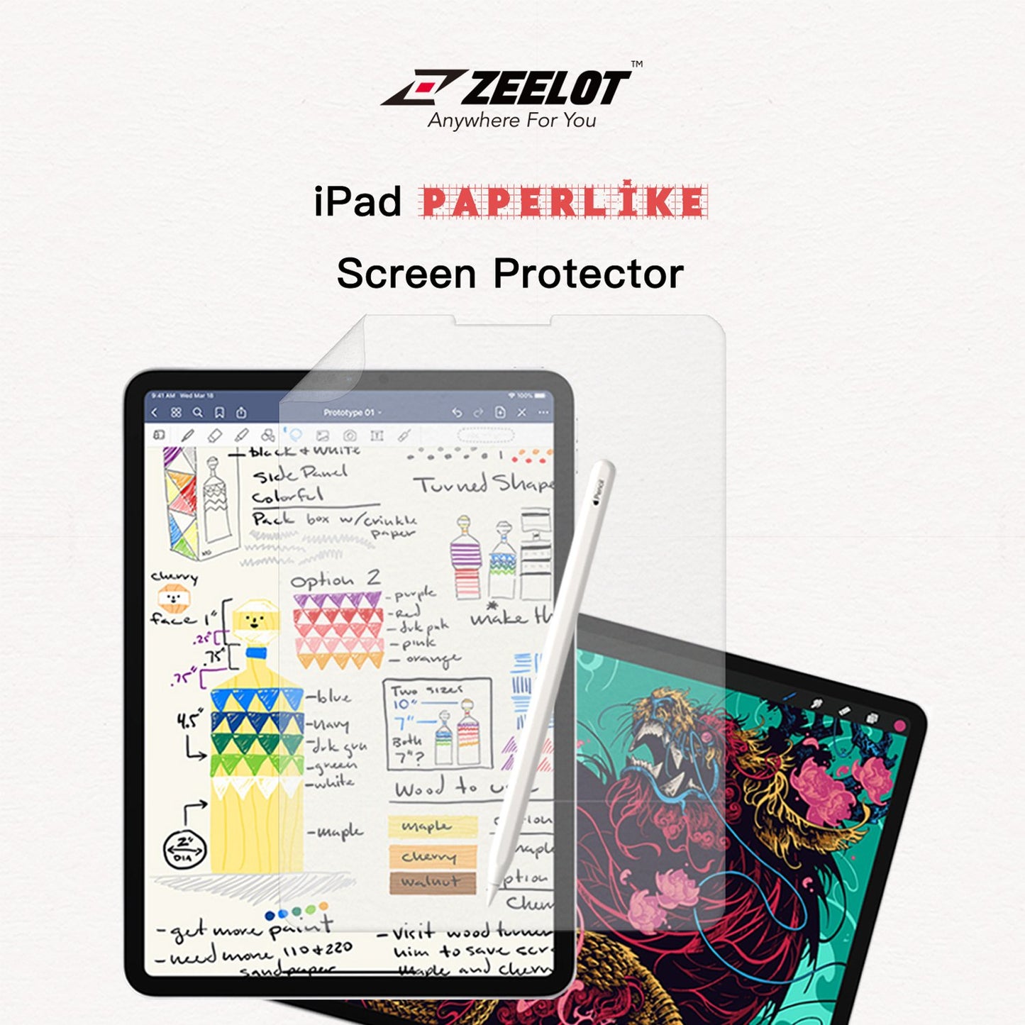 Shop and buy Zeelot Paperlike Screen Protector for iPad Pro 12.9" (2018-2022) Anti-Glare Matte| Casefactorie® online with great deals and sales prices with fast and safe shipping. Casefactorie is the largest Singapore official authorised retailer for the largest collection of mobile premium accessories.