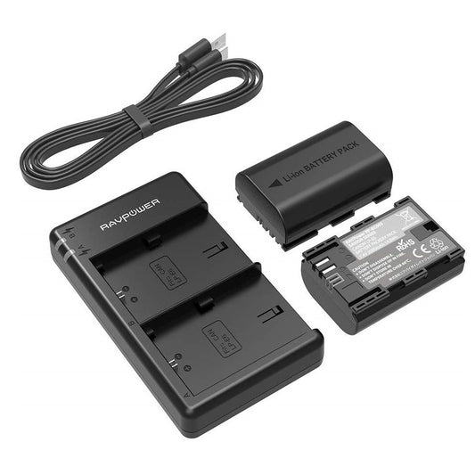 RAVPower RP-BC003 Camera Battery Charger Set for Canon LP-E6