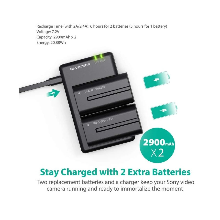 Shop and buy RAVPower RP-BC006 Camera Battery Charger Set for Sony F550 2900mAh overcharge, over voltage, short circuit features| Casefactorie® online with great deals and sales prices with fast and safe shipping. Casefactorie is the largest Singapore official authorised retailer for the largest collection of mobile premium accessories.