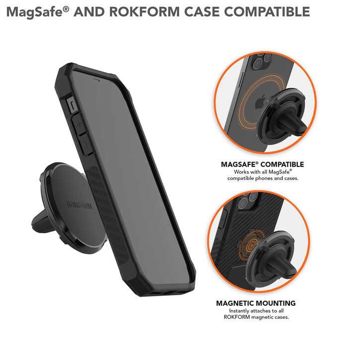 Shop and buy ROKFORM Magnetic Vent Mount with MagSafe Compatible Dual Magnet Super grip Magnetic Technology| Casefactorie® online with great deals and sales prices with fast and safe shipping. Casefactorie is the largest Singapore official authorised retailer for the largest collection of mobile premium accessories.