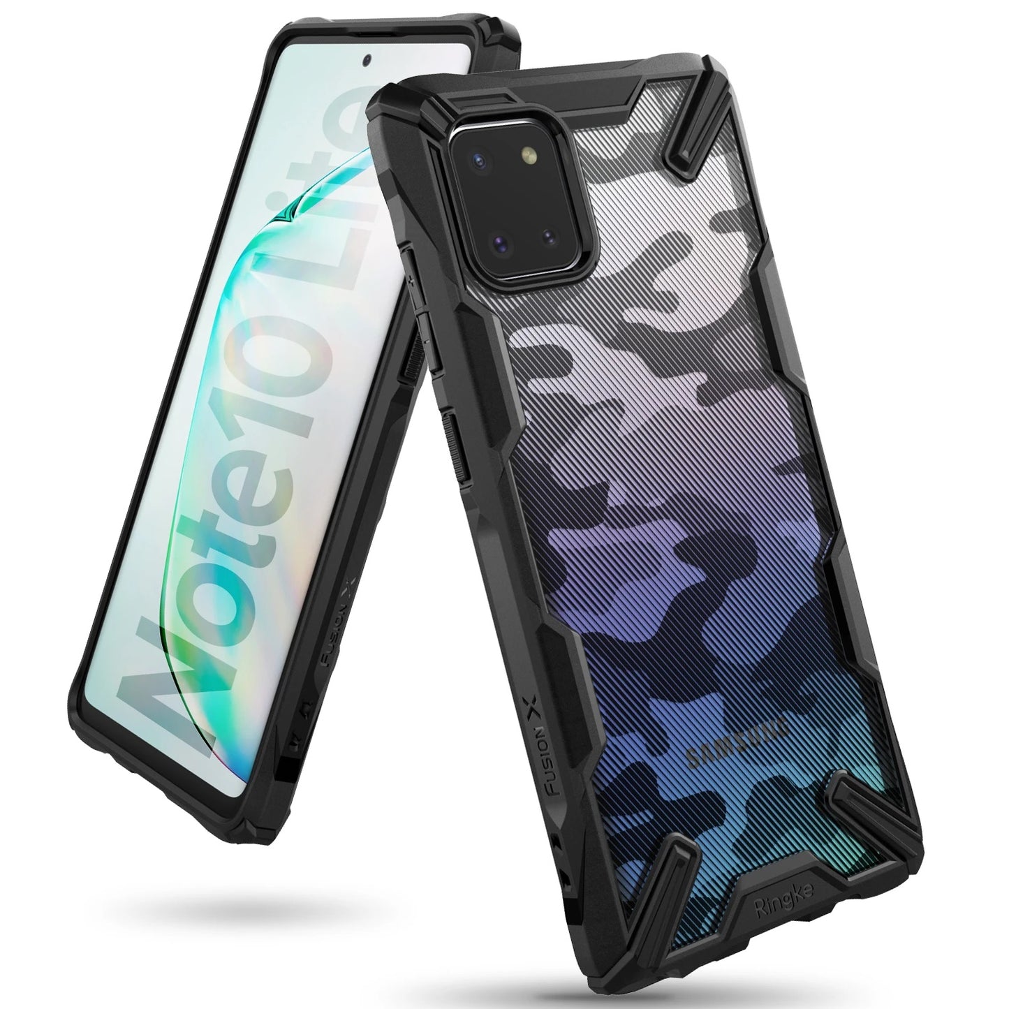 Shop and buy Ringke Fusion X Design Case for Samsung Galaxy Note 10 Lite (2020) Shockproof Camo Black Lanyard Hole| Casefactorie® online with great deals and sales prices with fast and safe shipping. Casefactorie is the largest Singapore official authorised retailer for the largest collection of mobile premium accessories.