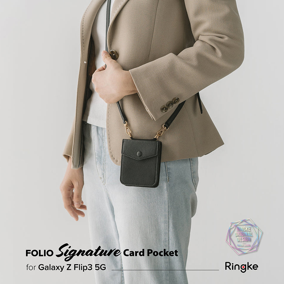 Shop and buy Ringke Folio Signature Card Pocket for Samsung Galaxy Z Flip 3 5G (2021) mini crossbody-style| Casefactorie® online with great deals and sales prices with fast and safe shipping. Casefactorie is the largest Singapore official authorised retailer for the largest collection of mobile premium accessories.