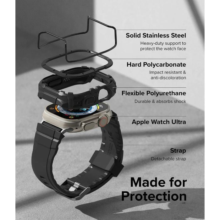 Shop and buy Ringke Fusion X Guard for Apple Watch Ultra 49mm with Wire Secure Attachment Full-cover design| Casefactorie® online with great deals and sales prices with fast and safe shipping. Casefactorie is the largest Singapore official authorised retailer for the largest collection of mobile premium accessories.