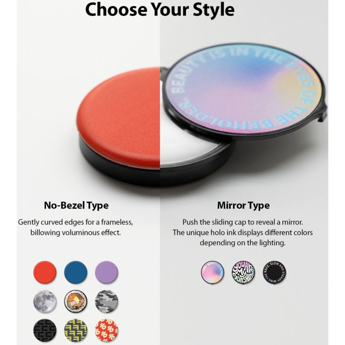 Shop and buy Ringke Griptok PopSocket with Mirror for Smart Devices Car Mount Compatible Unique Holo Ink| Casefactorie® online with great deals and sales prices with fast and safe shipping. Casefactorie is the largest Singapore official authorised retailer for the largest collection of mobile premium accessories.