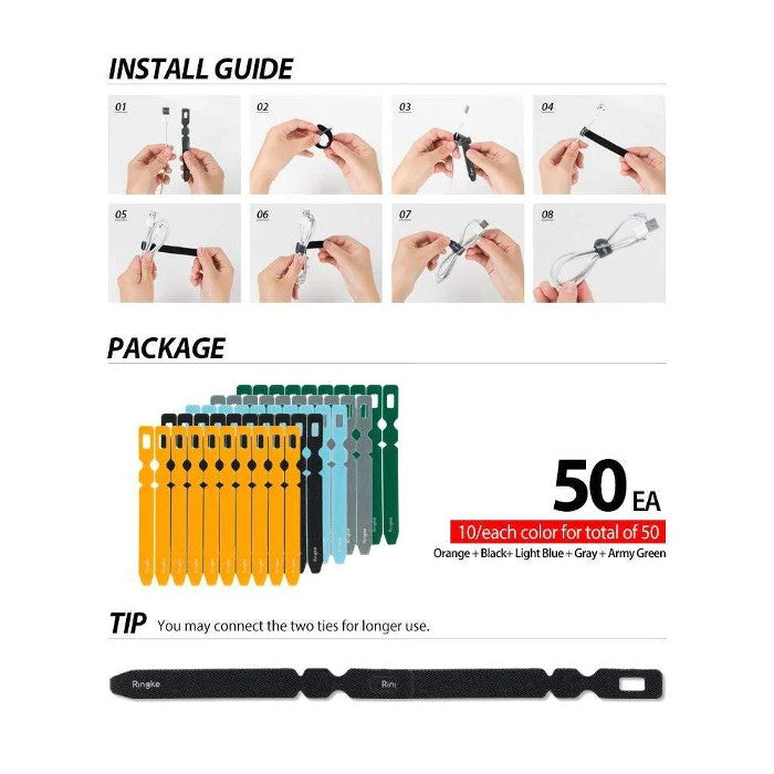 Shop and buy Ringke Magic Cable Tie/Organizer designed to readjust and reuse Organize tangling cables| Casefactorie® online with great deals and sales prices with fast and safe shipping. Casefactorie is the largest Singapore official authorised retailer for the largest collection of mobile premium accessories.