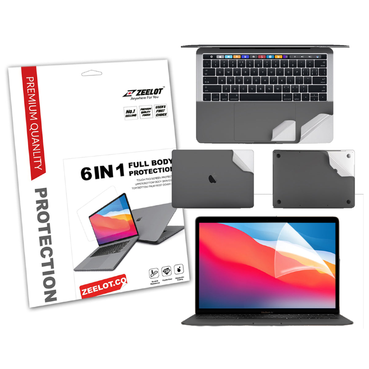 Zeelot 6-in-1 Full Body Guard Protection Film for MacBook Air 13