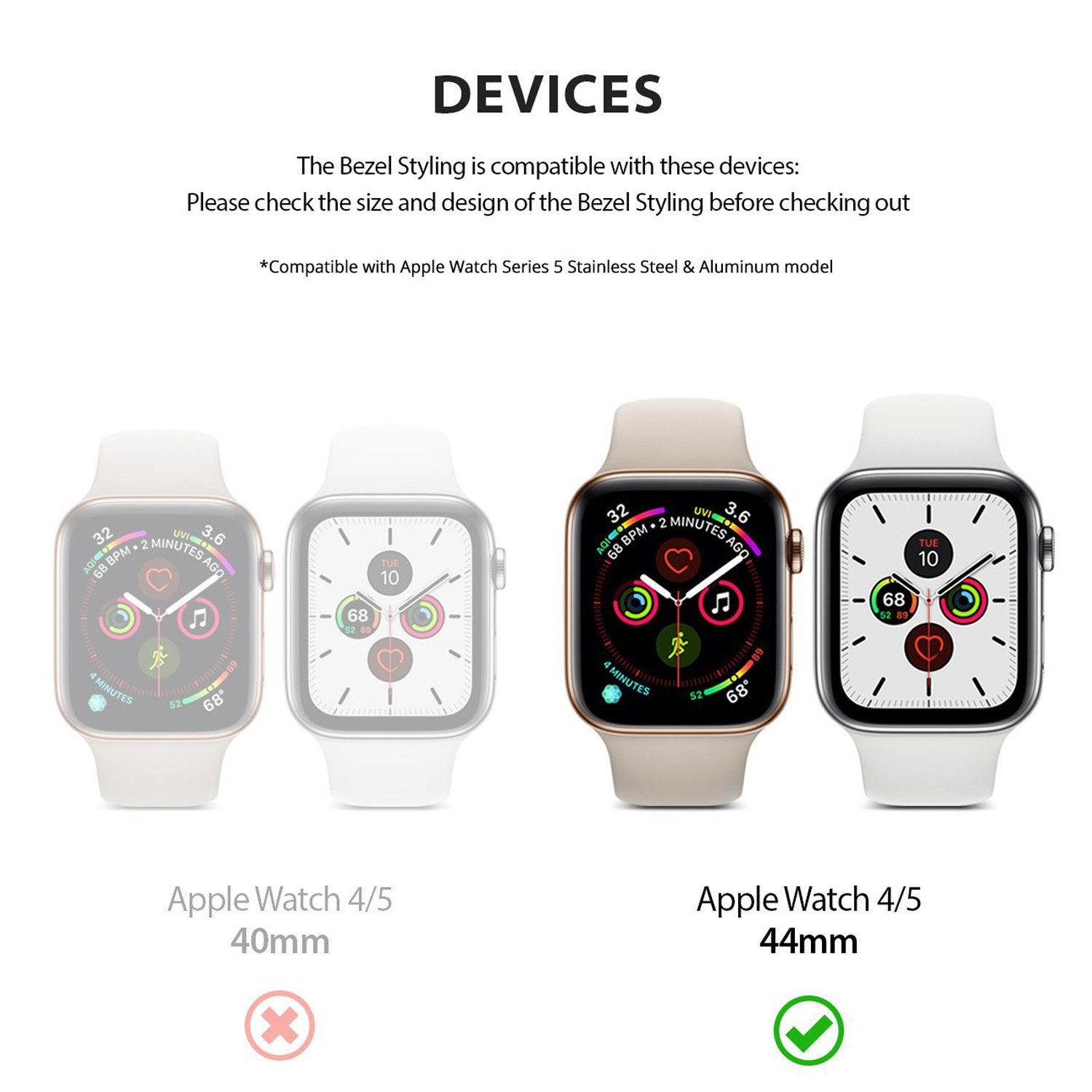 Ringke Stainless Steel Bezel Styling for Apple Watch Series 4/5/6