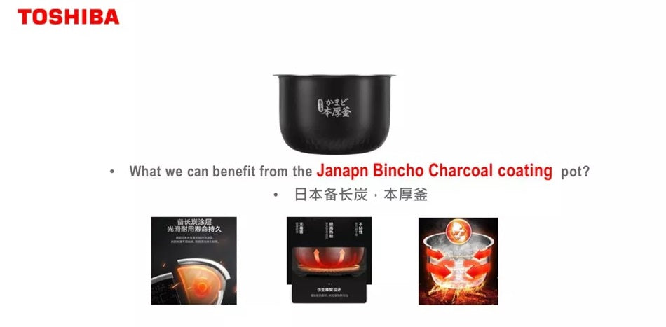 Shop and buy Toshiba RC-10DR1NS Rice Cooker Copper Forged Pot 1L 8 preset menu Japan Bincho Charcoal coating| Casefactorie® online with great deals and sales prices with fast and safe shipping. Casefactorie is the largest Singapore official authorised retailer for the largest collection of household and home care appliances.