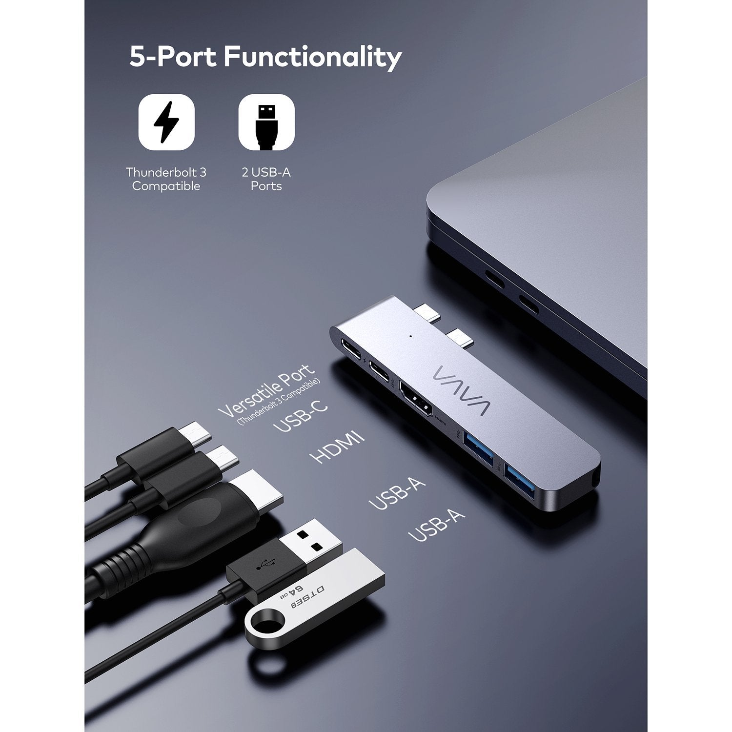 Shop and buy VAVA VA-UC019 5-in-1 USB-C Hub Ultra-Slim Dual-Monitor Adapter, 5K Display, HDMI, USB-C Port for 100W PD Charging Data Transfer| Casefactorie® online with great deals and sales prices with fast and safe shipping. Casefactorie is the largest Singapore official authorised retailer for the largest collection of mobile premium accessories.