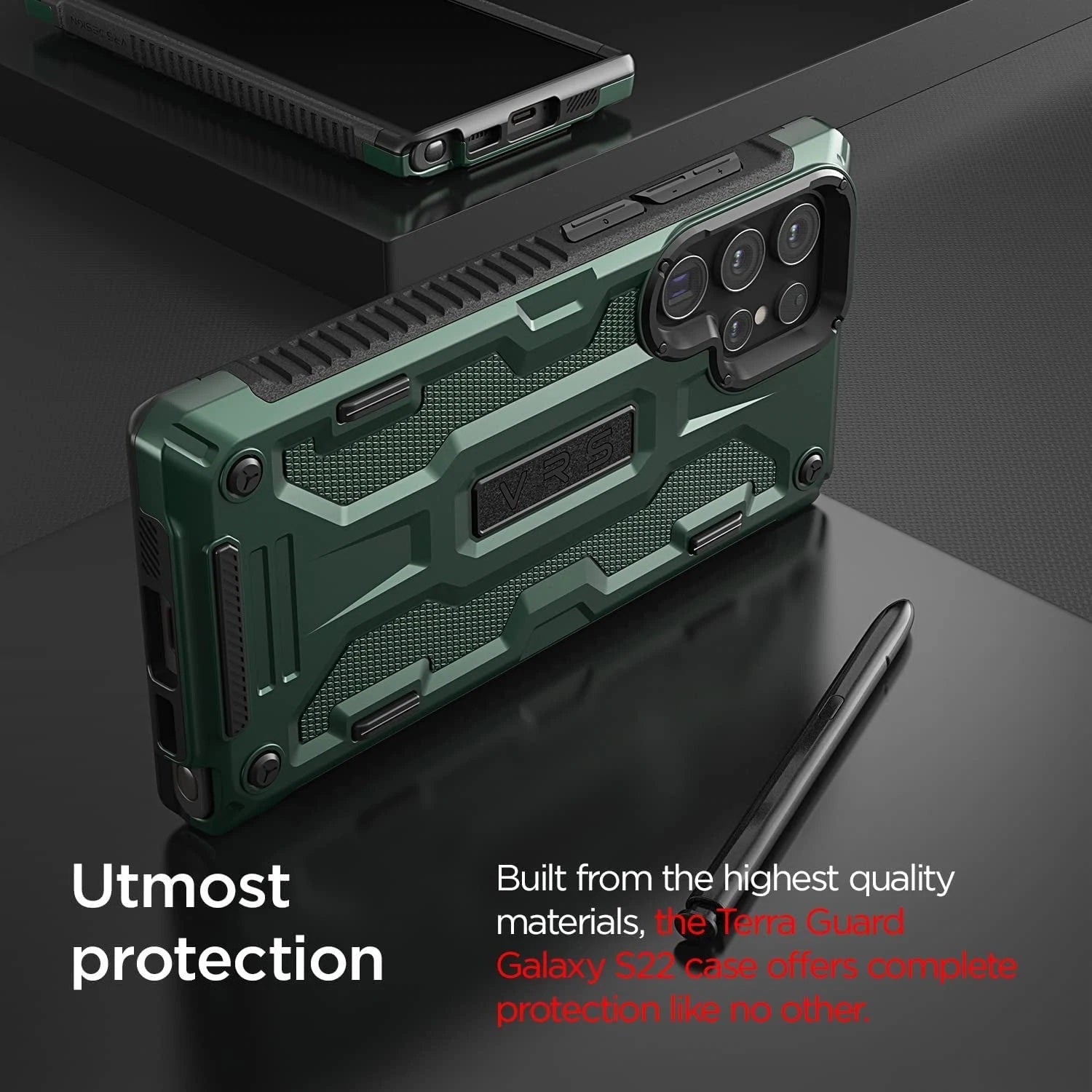 Shop and buy VRS Design Terra Guard Case for Samsung Galaxy S22 Ultra (2022) Shockproof Air Space Structure| Casefactorie® online with great deals and sales prices with fast and safe shipping. Casefactorie is the largest Singapore official authorised retailer for the largest collection of mobile premium accessories.