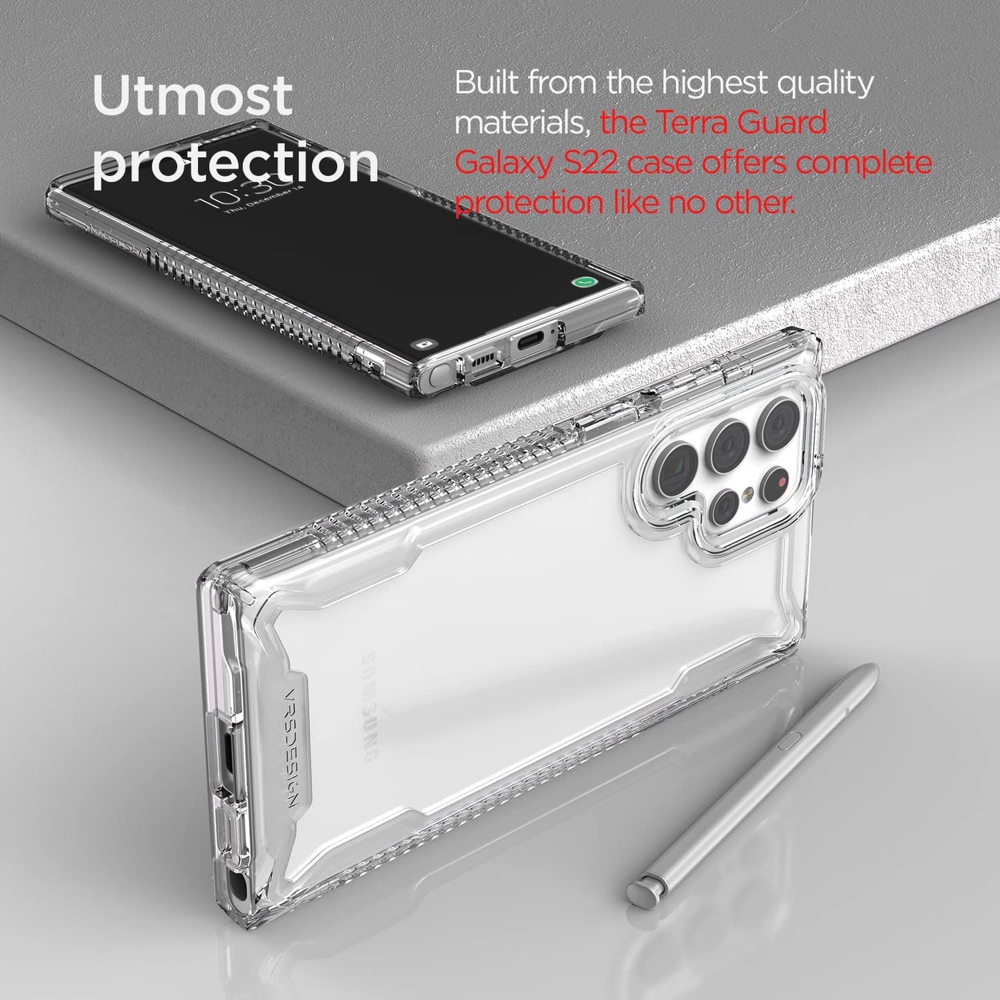 Shop and buy VRS Design Terra Guard Crystal Case for Samsung Galaxy S22 Ultra (2022) Clear Slim design| Casefactorie® online with great deals and sales prices with fast and safe shipping. Casefactorie is the largest Singapore official authorised retailer for the largest collection of mobile premium accessories.
