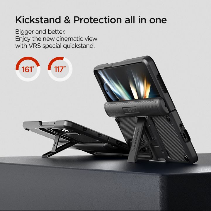 Shop and buy VRS Design QuickStand Active Case Samsung Galaxy Z Fold 4 2022 Built-in Kickstand Screen Protector| Casefactorie® online with great deals and sales prices with fast and safe shipping. Casefactorie is the largest Singapore official authorised retailer for the largest collection of mobile premium accessories.