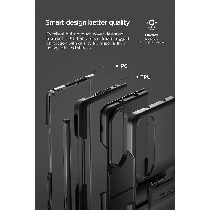 Shop and buy VRS Design QuickStand Modern Pro Case for Samsung Galaxy Z Fold 4 (2022) Drop Tested Kickstand| Casefactorie® online with great deals and sales prices with fast and safe shipping. Casefactorie is the largest Singapore official authorised retailer for the largest collection of mobile premium accessories.