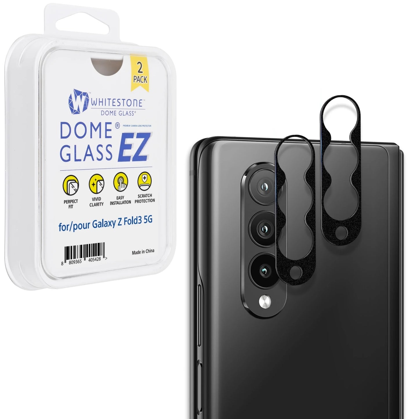 Shop and buy Whitestone Dome EZ Camera Lens Protector for Samsung Galaxy Z Fold 3 5G (2021) 2-Pack| Casefactorie® online with great deals and sales prices with fast and safe shipping. Casefactorie is the largest Singapore official authorised retailer for the largest collection of mobile premium accessories.