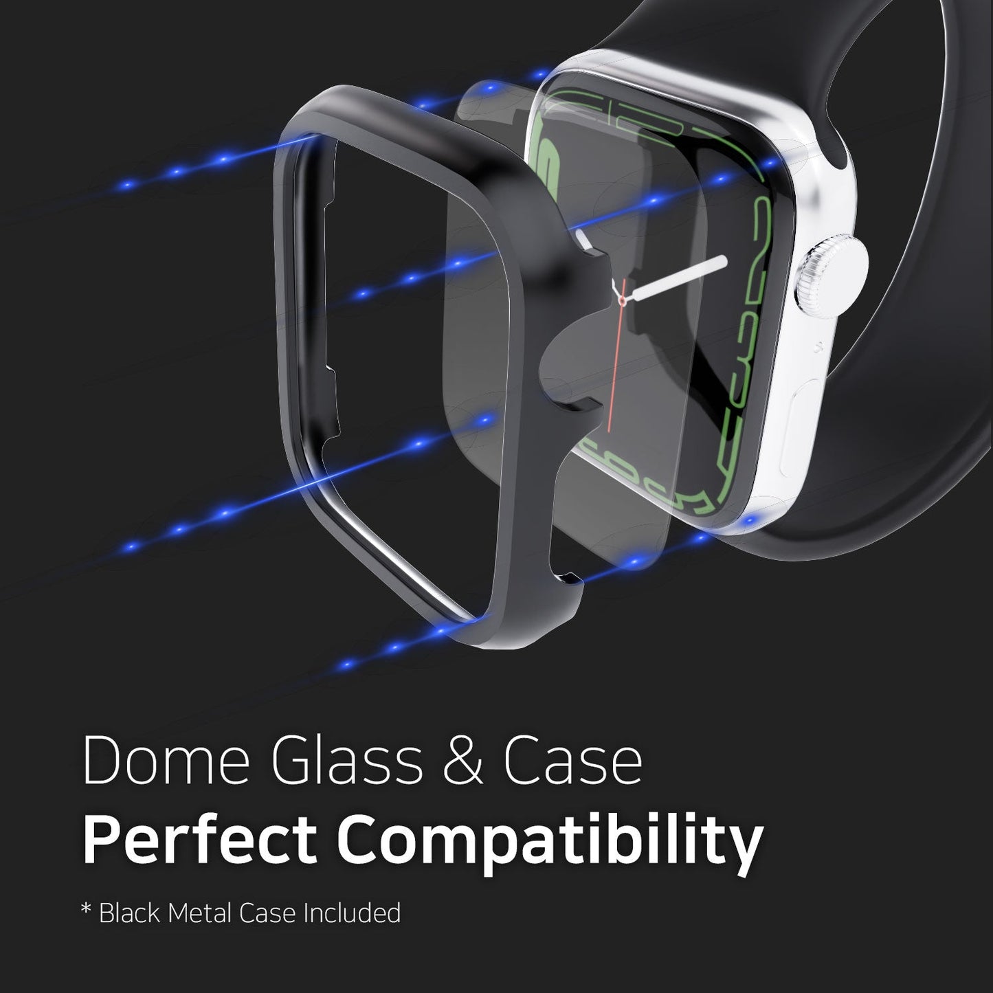 Whitestone Dome Glass Tempered Glass Screen Protector for Apple Watch Series 7/8