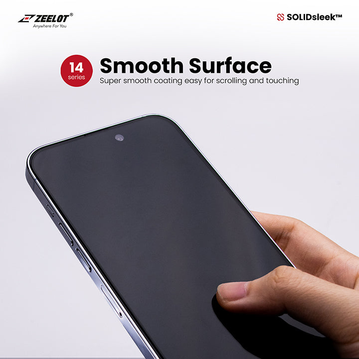Shop and buy ZEELOT SOLIDsleek Tempered Glass Screen Protector iPhone 14/13/13 Pro 2021/2022 Matte Clear Privacy| Casefactorie® online with great deals and sales prices with fast and safe shipping. Casefactorie is the largest Singapore official authorised retailer for the largest collection of mobile premium accessories.