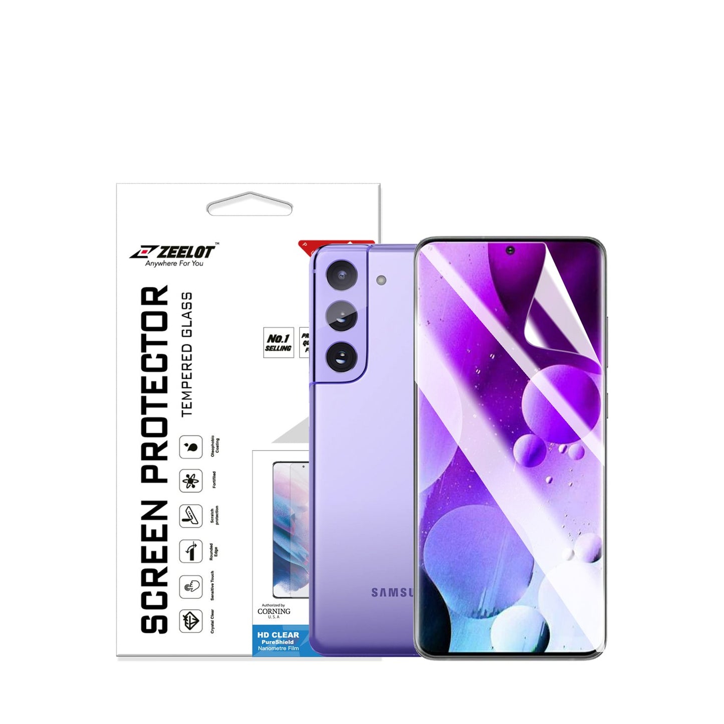 ZEELOT PureShield 2.5D Clear Ceramic Nanometre Film Screen Protector for Samsung Galaxy S21 5G (2021)