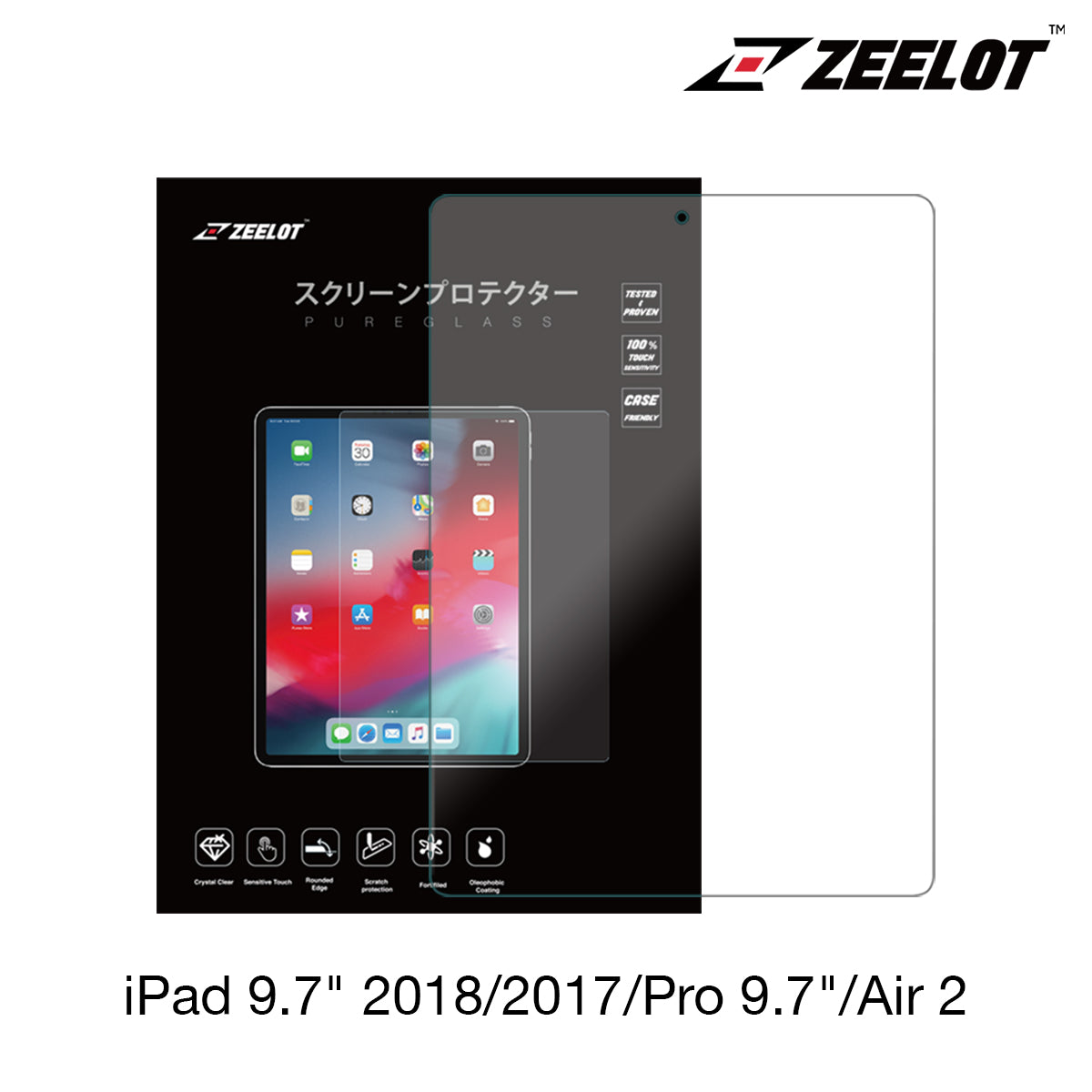 Zeelot PureGlass 2.5D Tempered Glass Screen Protector for iPad 2018/ 2017/ iPad Pro 9.7