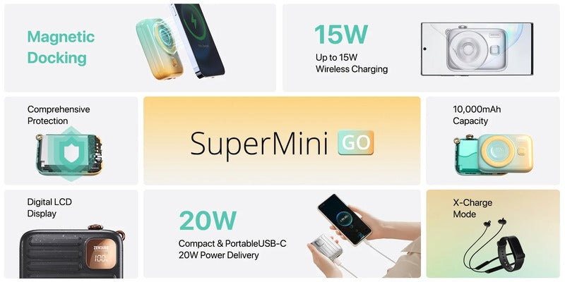 Shop and buy Zendure SuperMini GO 10000mAh 20W Power Delivery Magnetic Wireless PowerBank Comprehensive Protection| Casefactorie® online with great deals and sales prices with fast and safe shipping. Casefactorie is the largest Singapore official authorised retailer for the largest collection of mobile premium accessories.