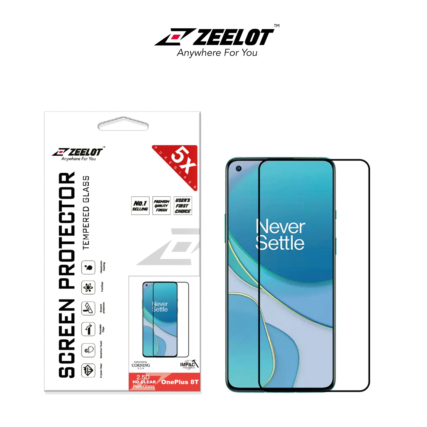 Shop and buy Zeelot PureGlass 2.5D Clear Tempered Glass Screen Protector for OnePlus 8T (2020) Crystal Clear| Casefactorie® online with great deals and sales prices with fast and safe shipping. Casefactorie is the largest Singapore official authorised retailer for the largest collection of mobile premium accessories.