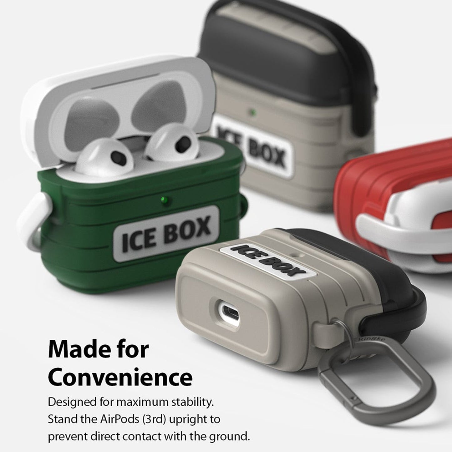 Shop and buy Ringke Ice Box Silicon Case for AirPods 3 (2021) with Carabiner Lock-in function shock-resistant| Casefactorie® online with great deals and sales prices with fast and safe shipping. Casefactorie is the largest Singapore official authorised retailer for the largest collection of mobile premium accessories.